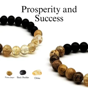 Prosperity Abundance Prosperity Bracelet Good Fortune Bracelet, Success Bracelet Attract Wealth Stones Bracelet,8 mm Crystal Bracele